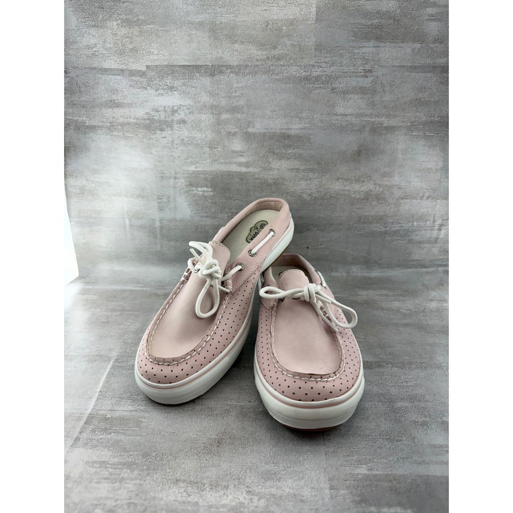 Sperry Top-Sider Women Pink Leather Boat Shoe Mules 9154956 Size 10M